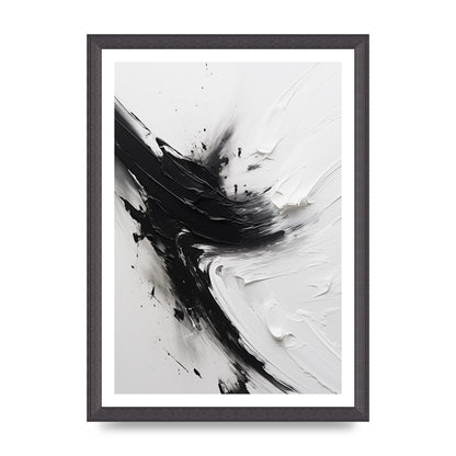 Enigmatic Monochrome Oil with Tumultuous Brushwork