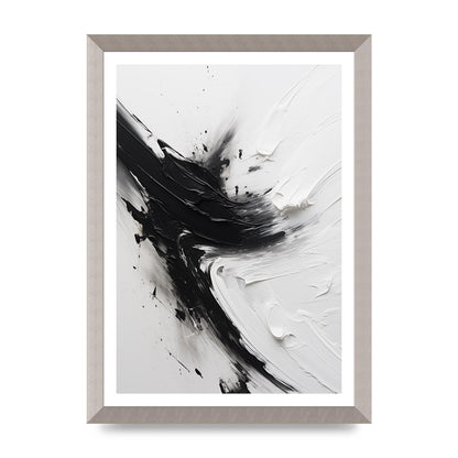 Enigmatic Monochrome Oil with Tumultuous Brushwork