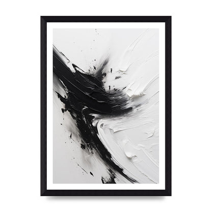 Enigmatic Monochrome Oil with Tumultuous Brushwork