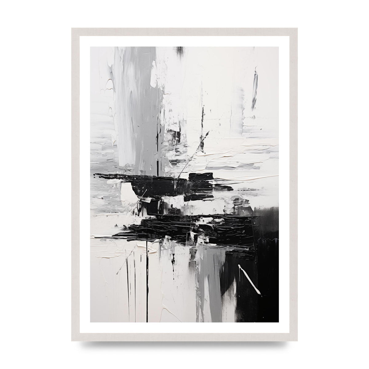 Dynamic Black and White Oil with Abstract Motion