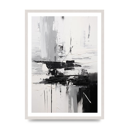 Dynamic Black and White Oil with Abstract Motion