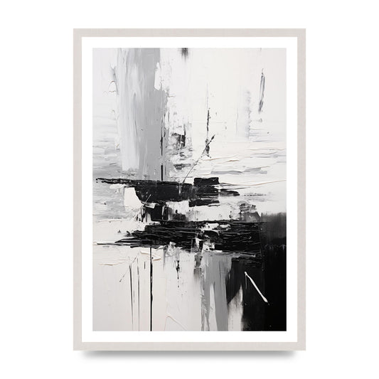 Dynamic Black and White Oil with Abstract Motion