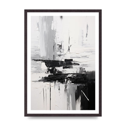 Dynamic Black and White Oil with Abstract Motion