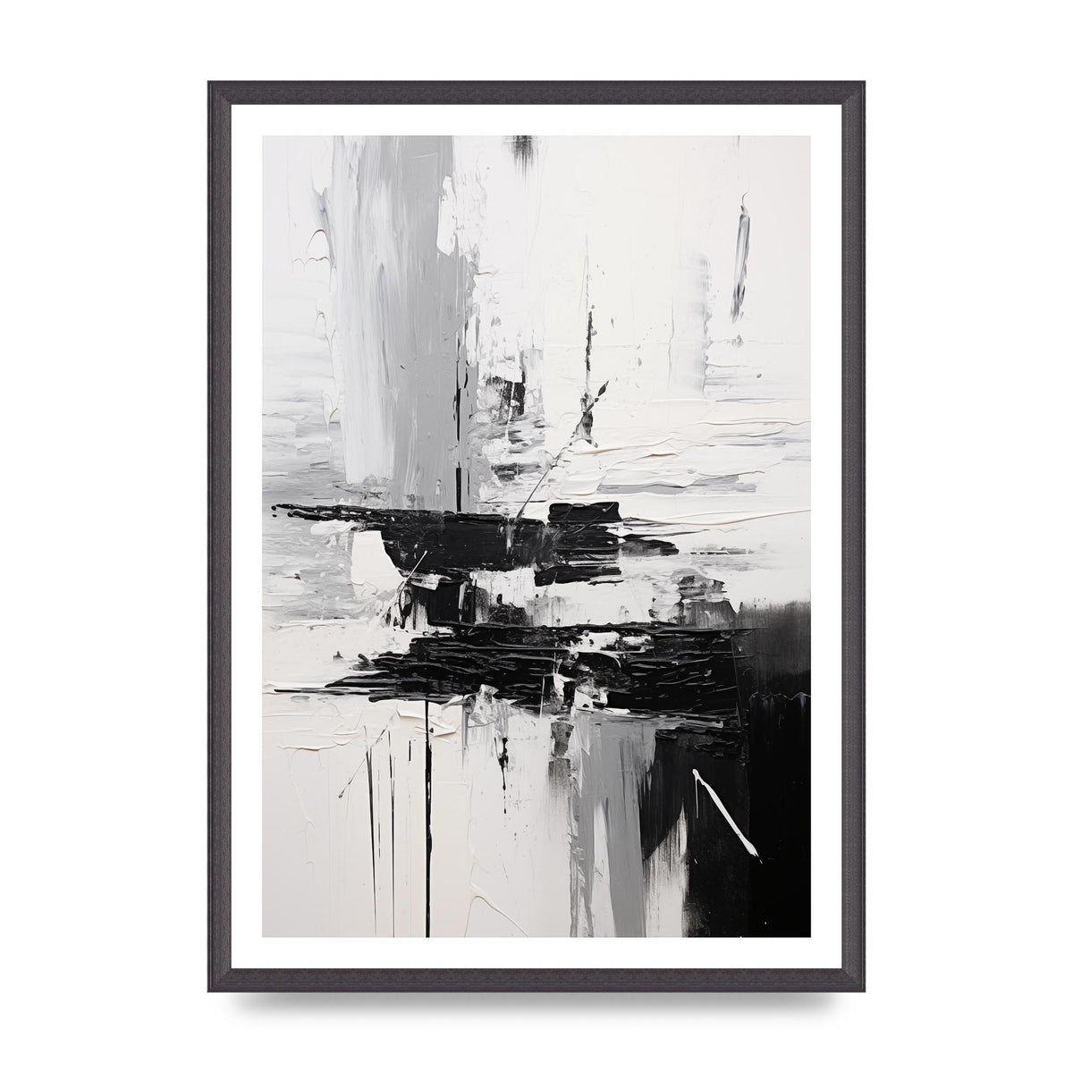 Dynamic Black and White Oil with Abstract Motion