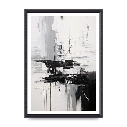 Dynamic Black and White Oil with Abstract Motion