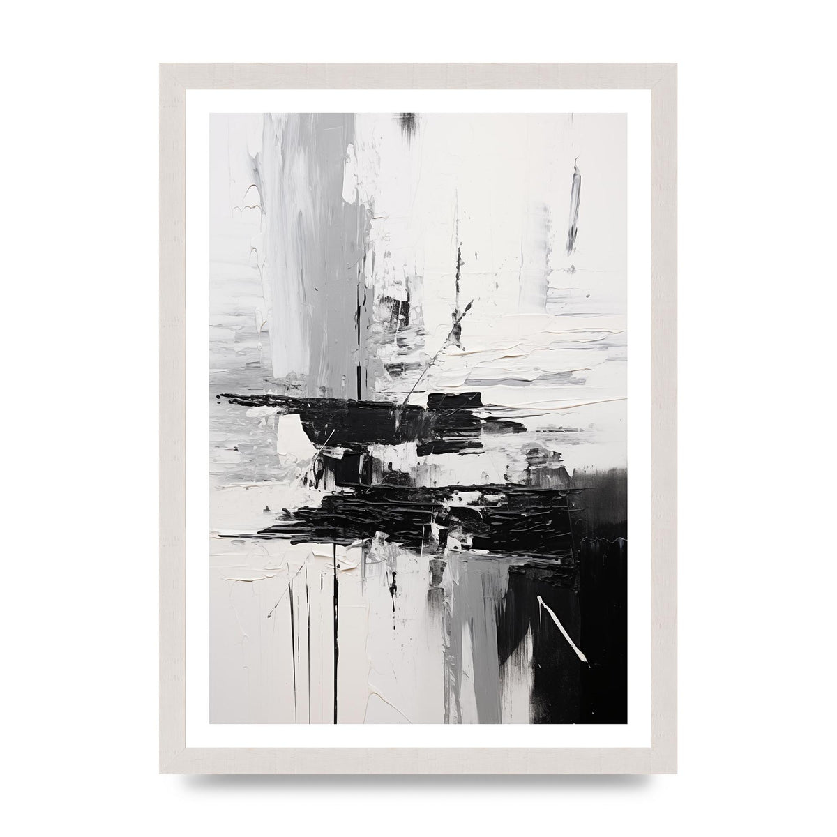 Dynamic Black and White Oil with Abstract Motion