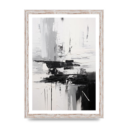 Dynamic Black and White Oil with Abstract Motion