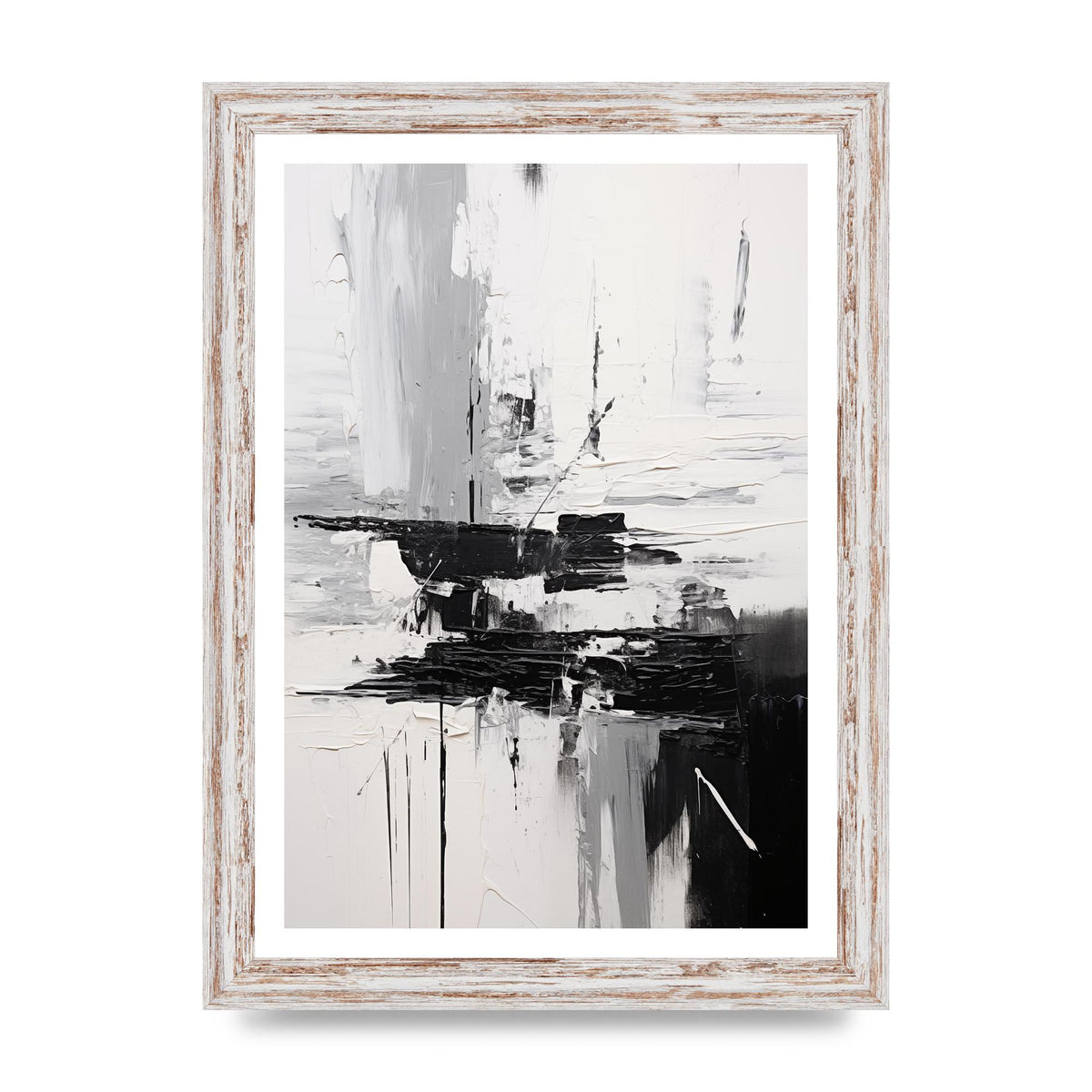 Dynamic Black and White Oil with Abstract Motion