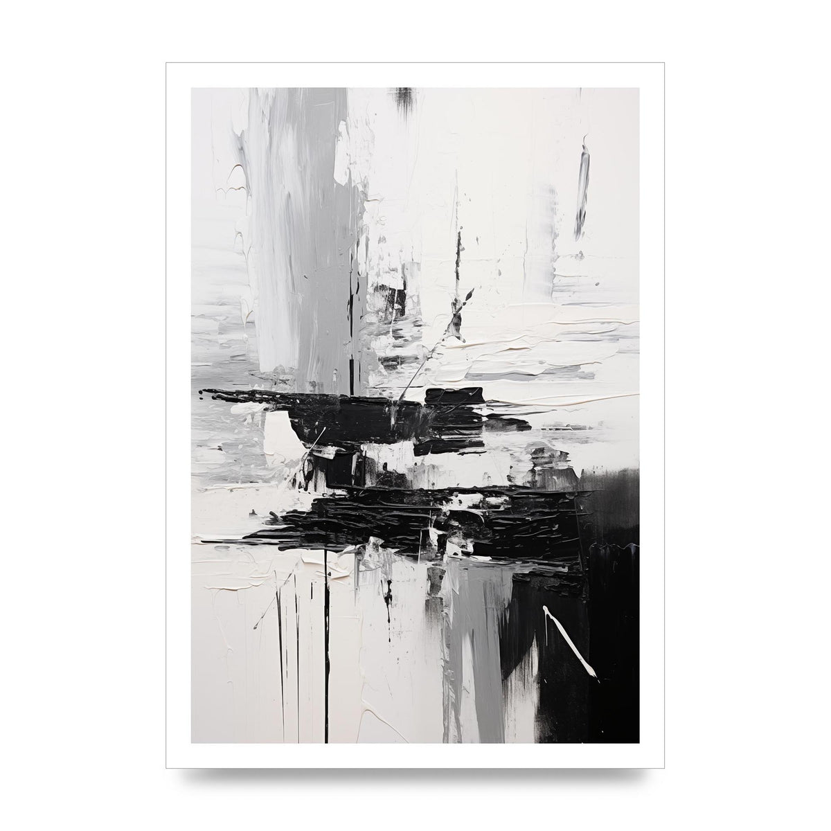 Dynamic Black and White Oil with Abstract Motion