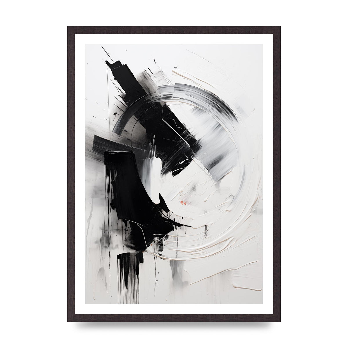 Layered Black and White Emotional Painting