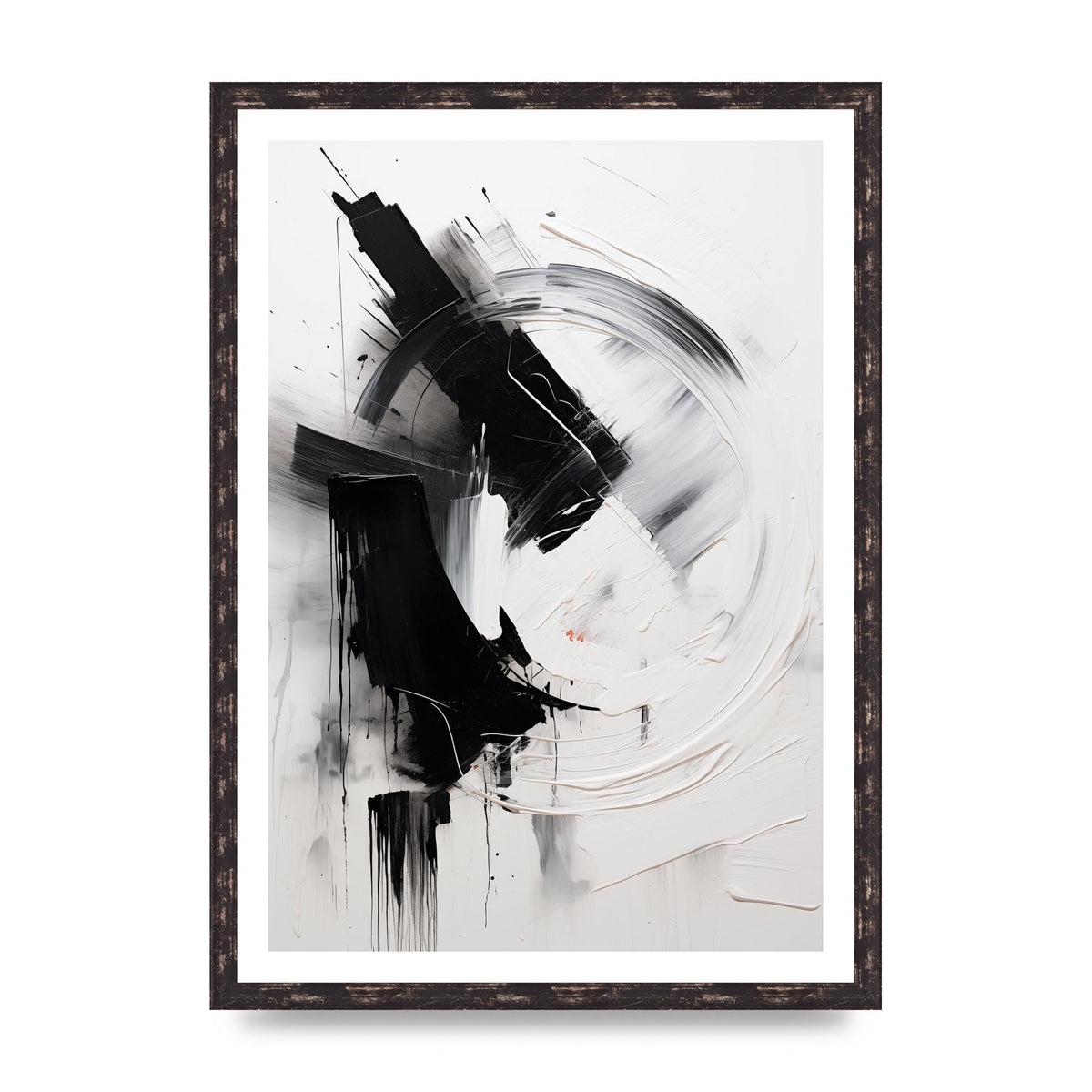 Layered Black and White Emotional Painting