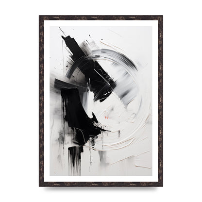 Layered Black and White Emotional Painting