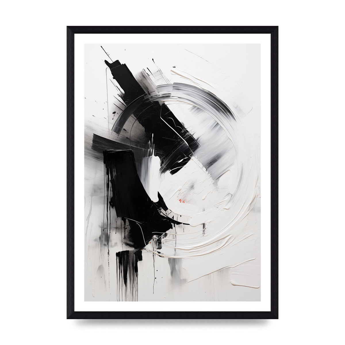 Layered Black and White Emotional Painting