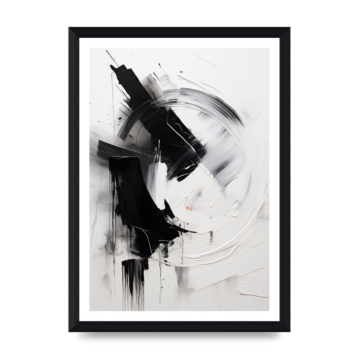 Layered Black and White Emotional Painting