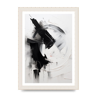 Layered Black and White Emotional Painting