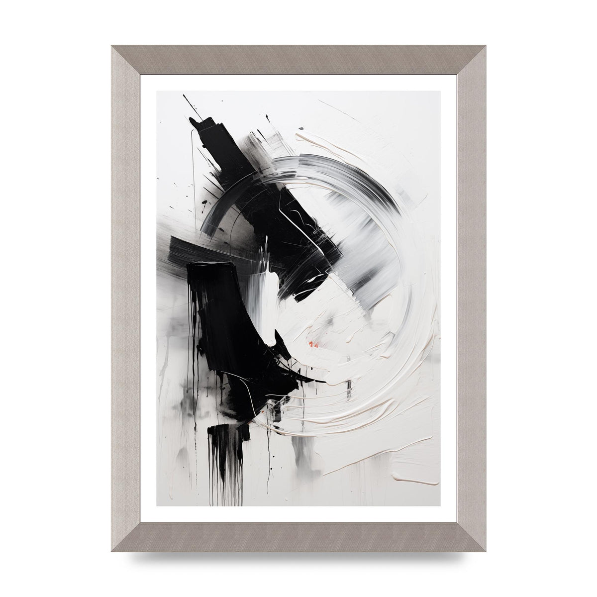 Layered Black and White Emotional Painting