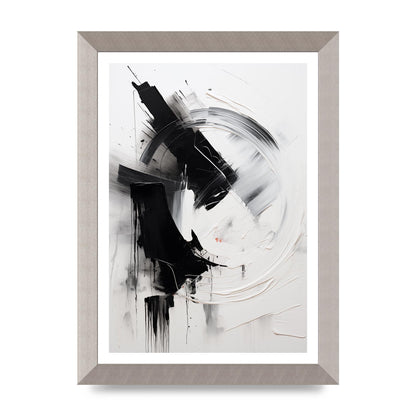 Layered Black and White Emotional Painting