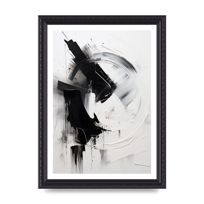 Layered Black and White Emotional Painting