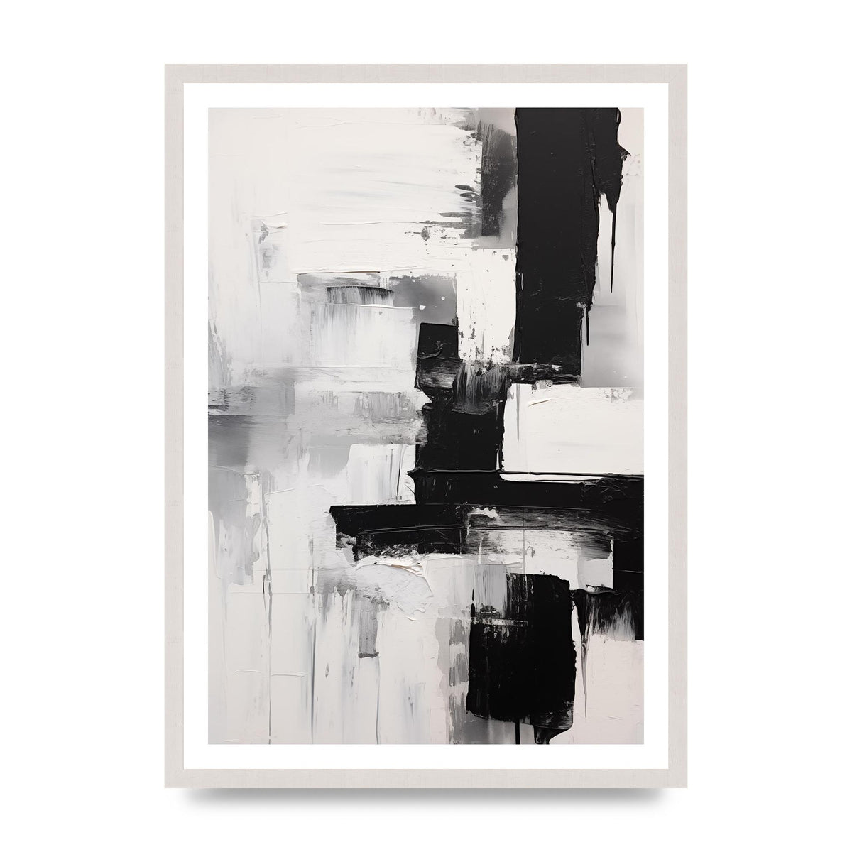 Profound Black and White Abstract Expressionism