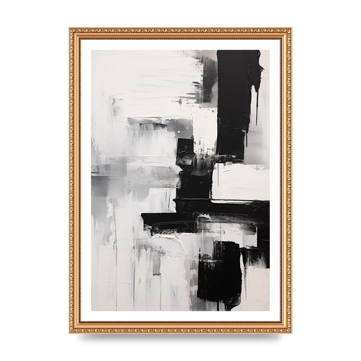 Profound Black and White Abstract Expressionism