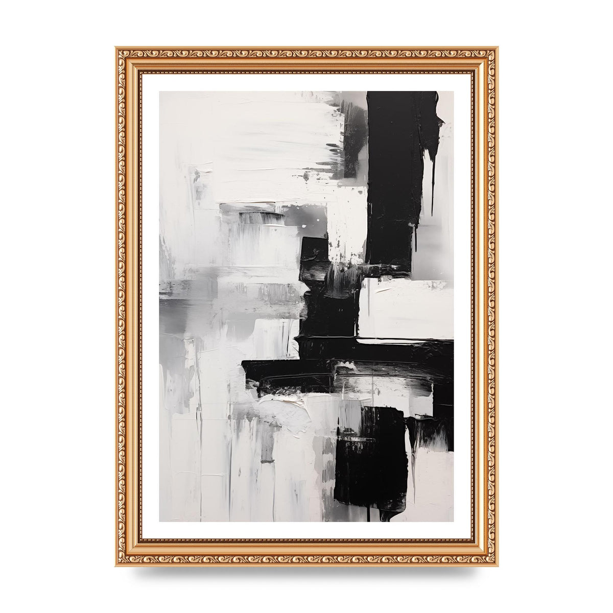 Profound Black and White Abstract Expressionism