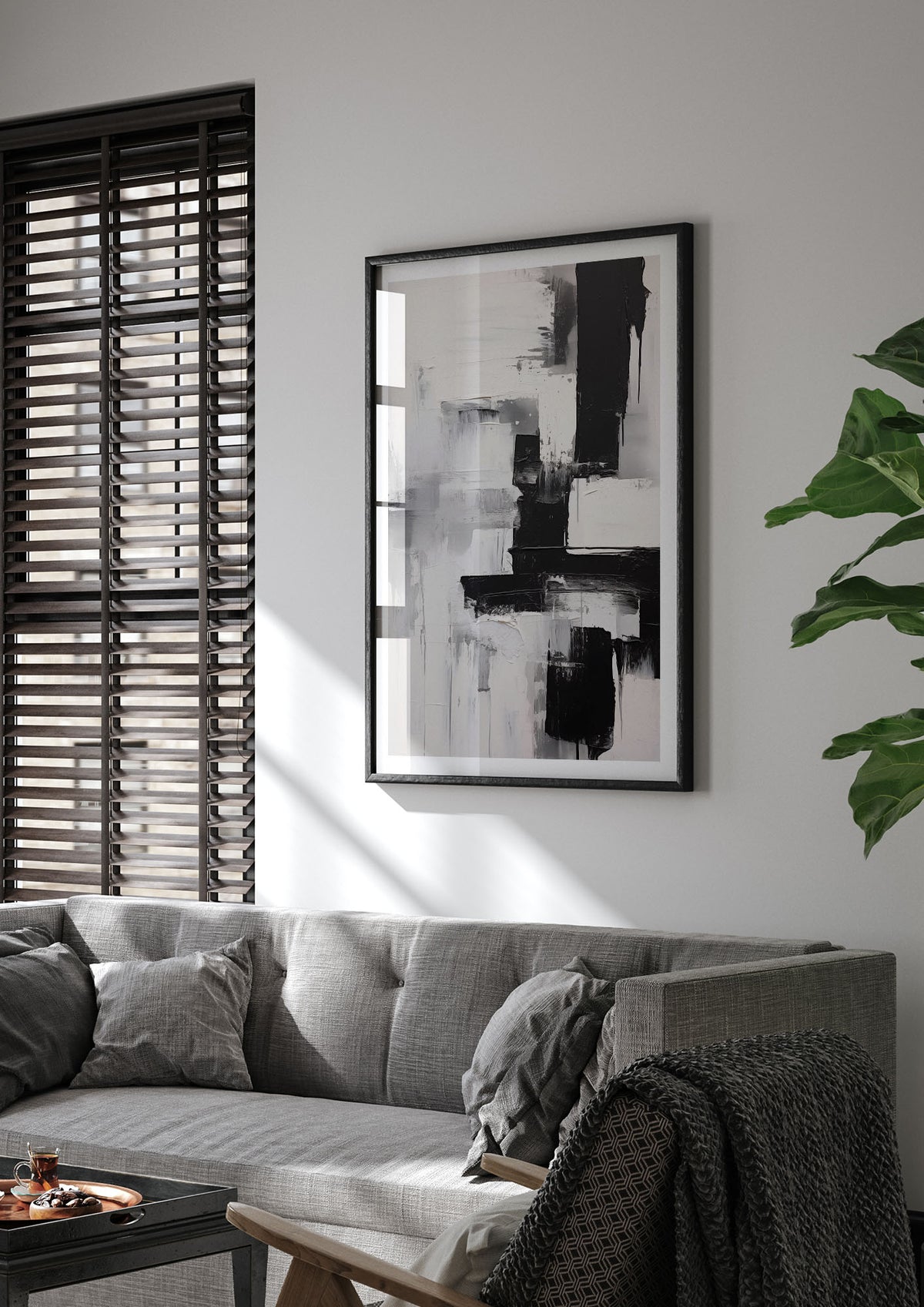 Profound Black and White Abstract Expressionism