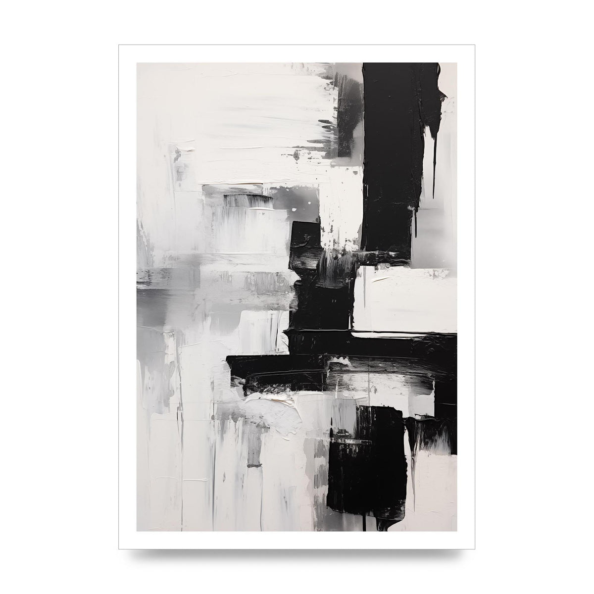 Profound Black and White Abstract Expressionism