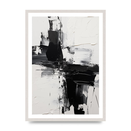 Abstract Painting with Intense Emotional Layers, print in an A2 white saw cut grain frame