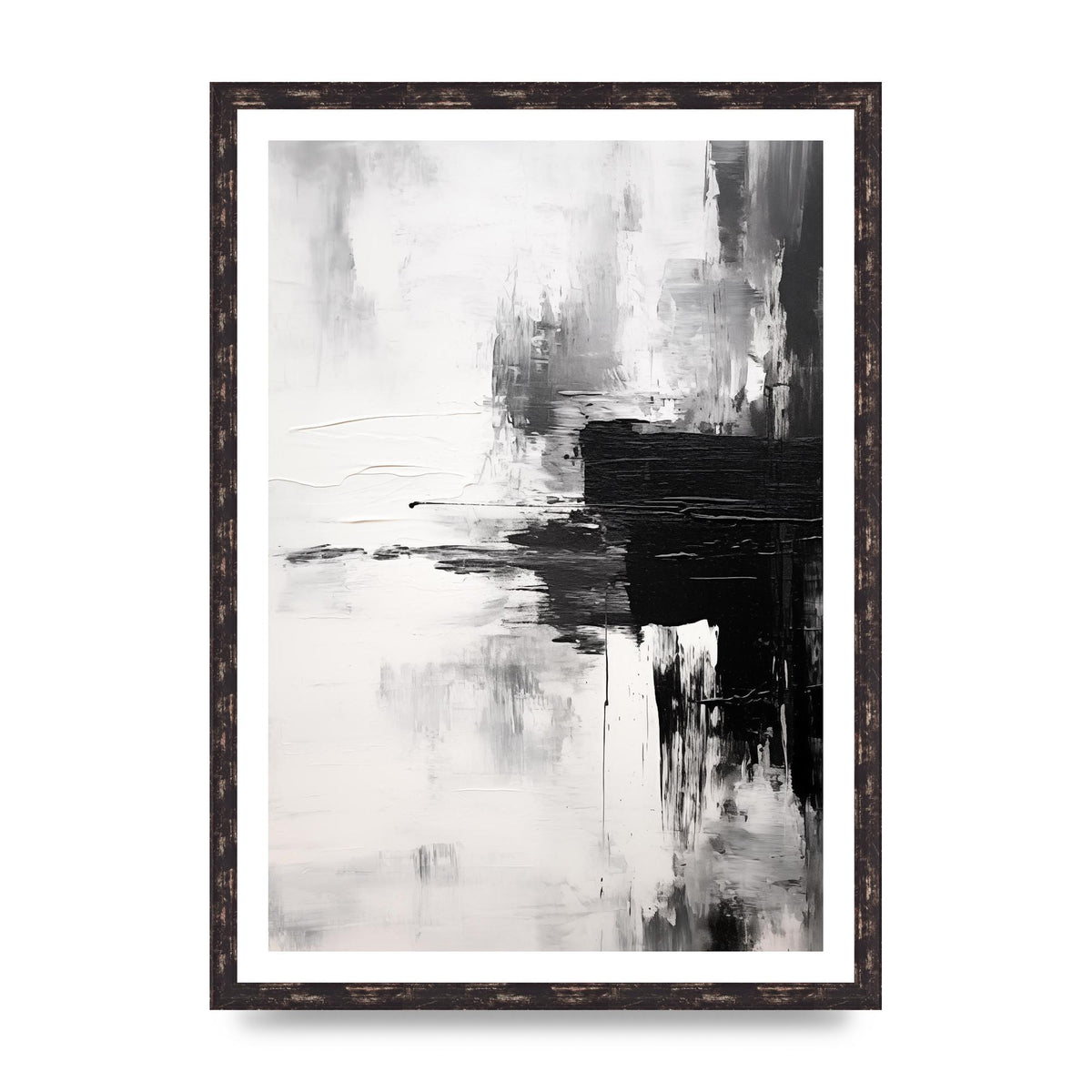 Rhythmic Abstraction in Black and White Print