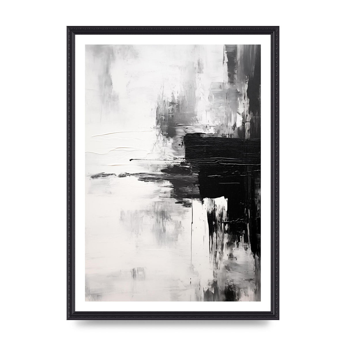 Rhythmic Abstraction in Black and White Print