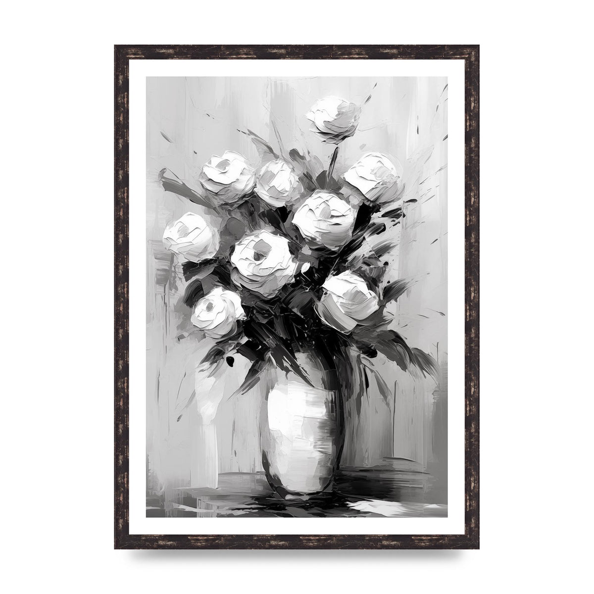 Abstract Harmony in Black and White Acrylic