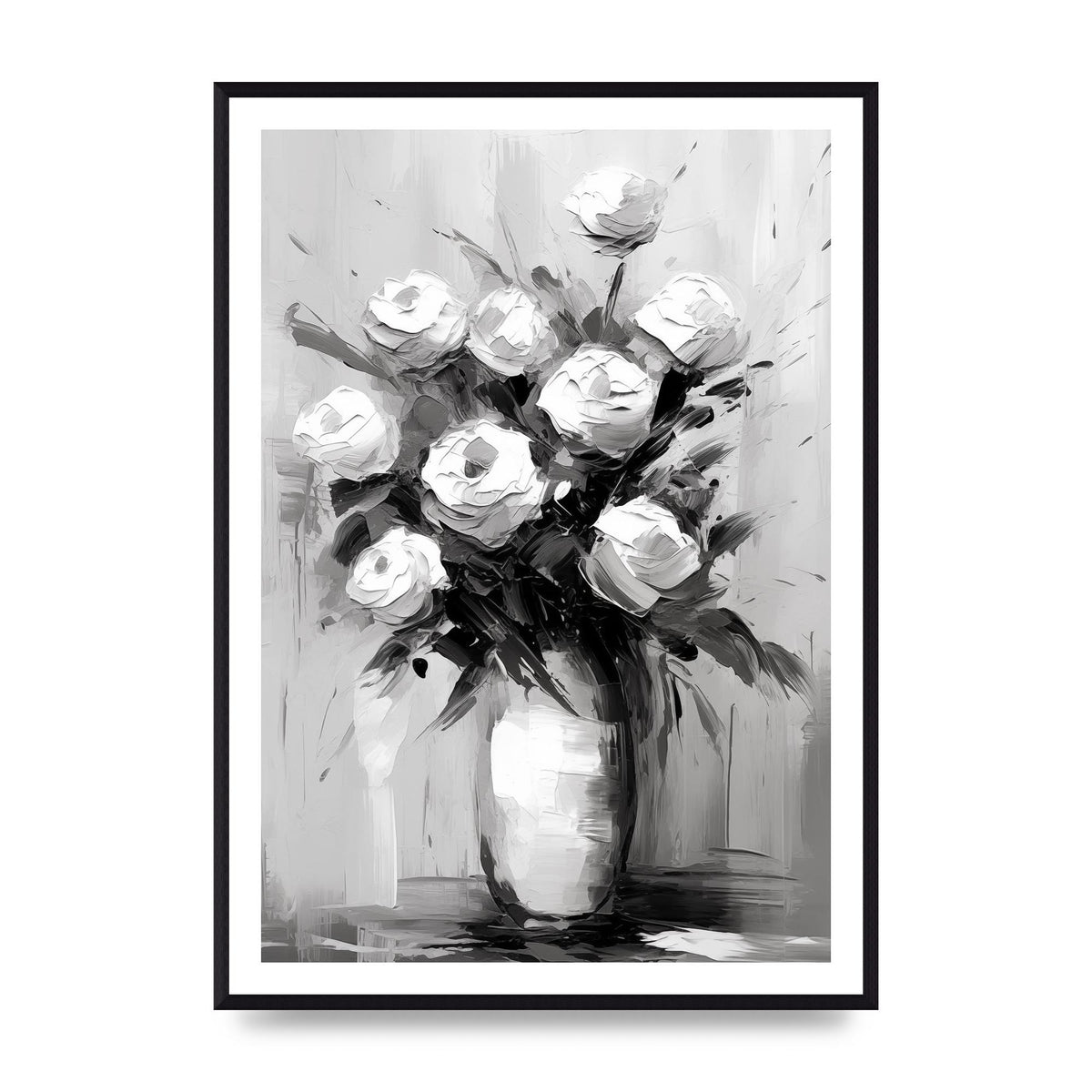 Abstract Harmony in Black and White Acrylic