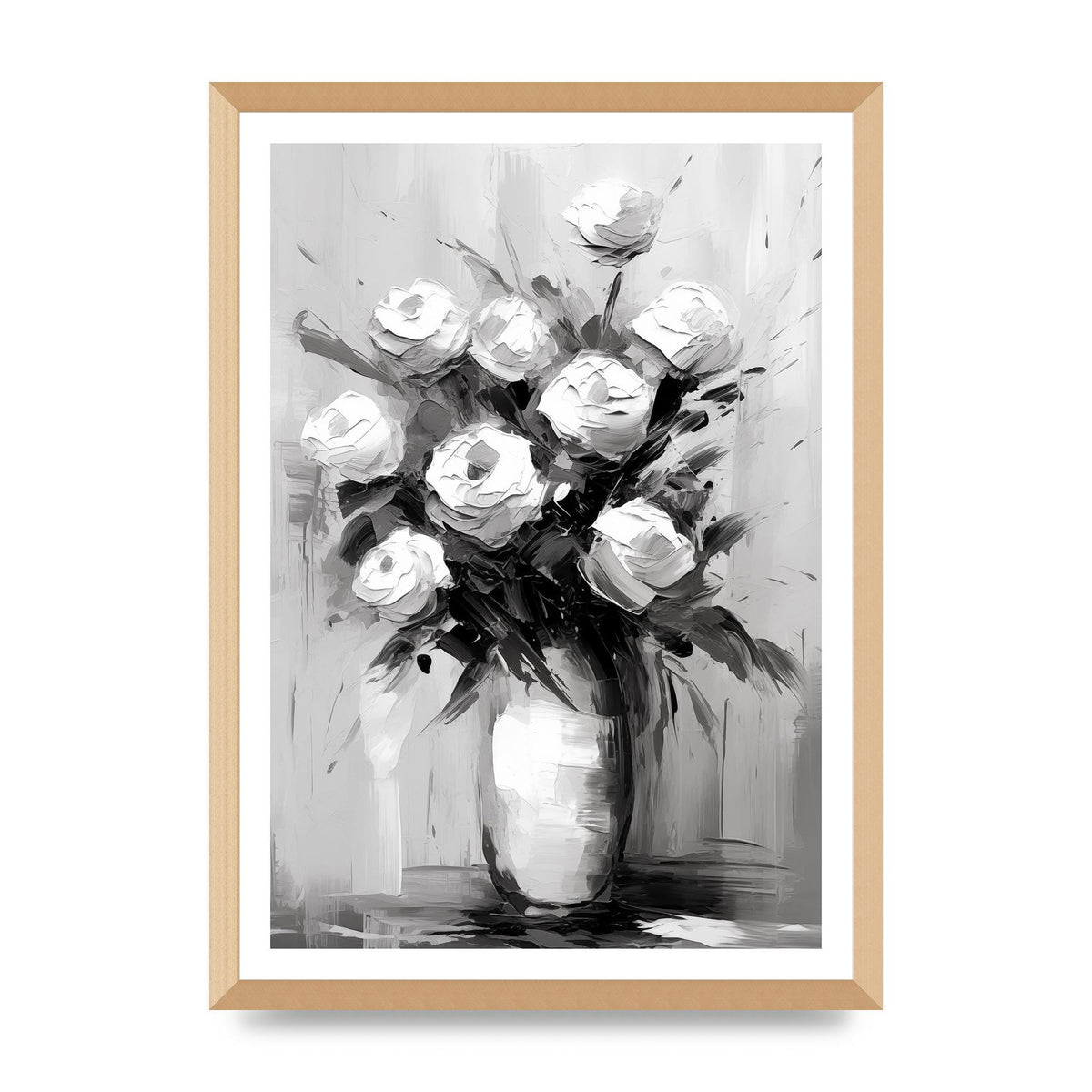 Abstract Harmony in Black and White Acrylic