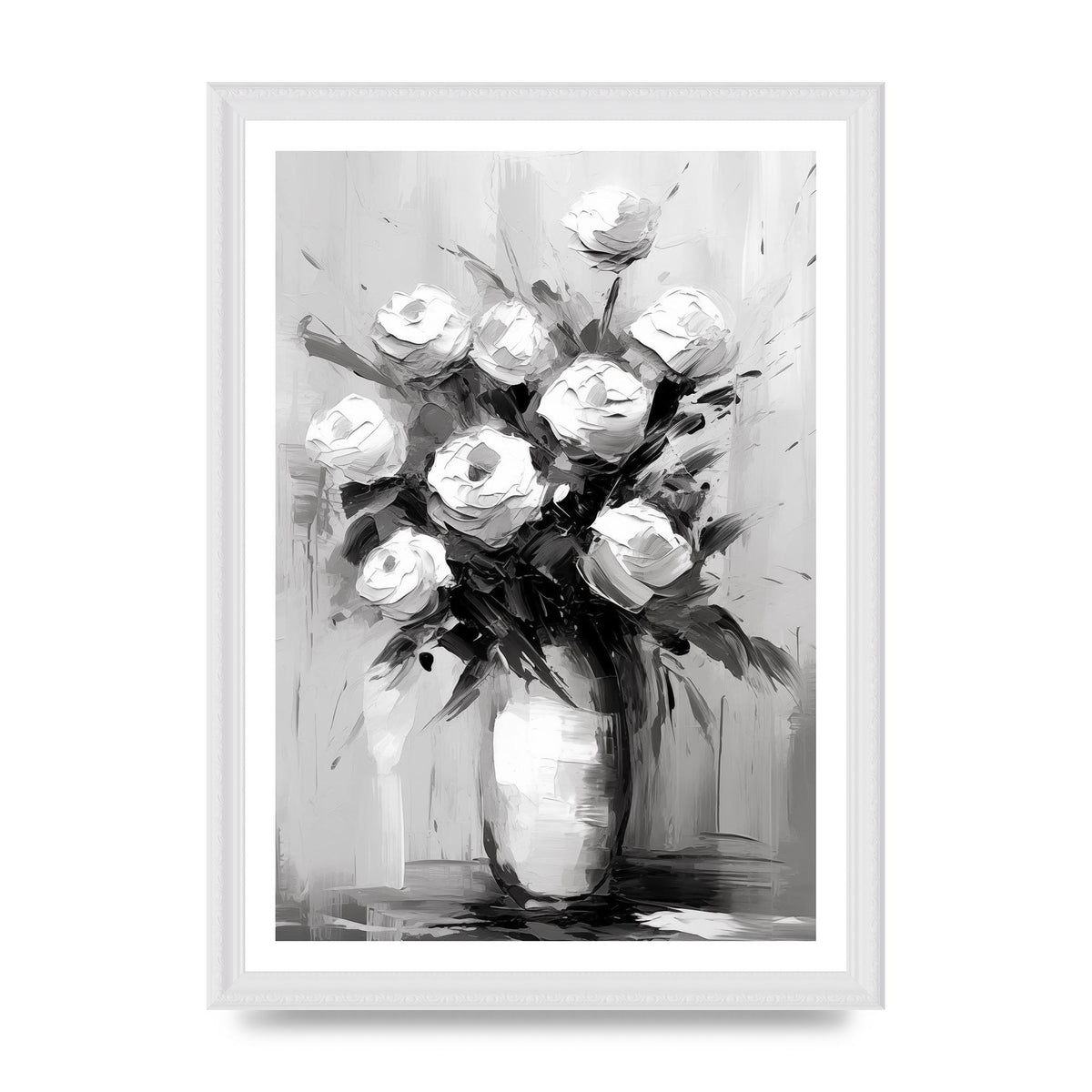 Abstract Harmony in Black and White Acrylic
