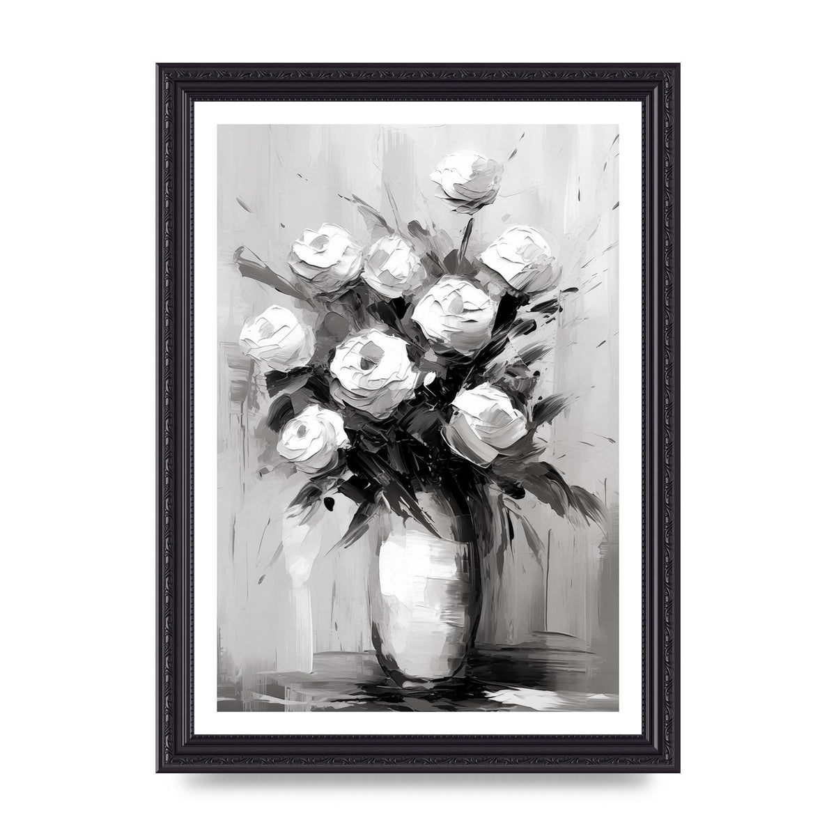 Abstract Harmony in Black and White Acrylic