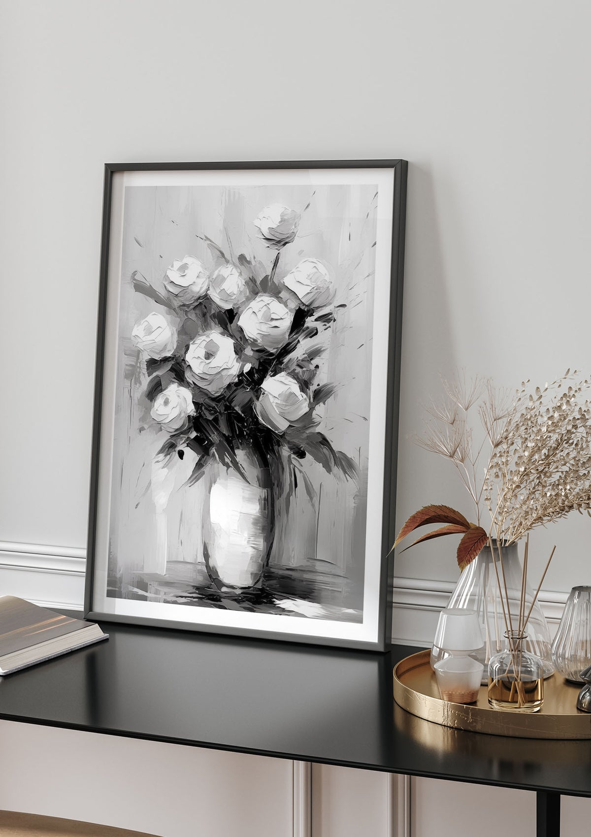 Abstract Harmony in Black and White Acrylic