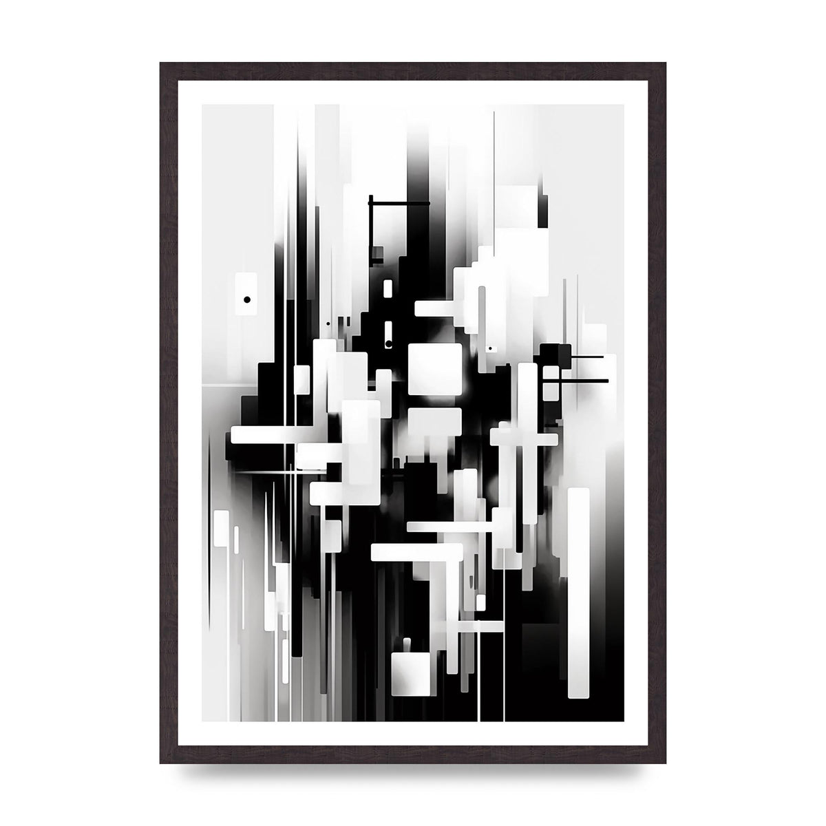 Expressive Oil Painting of Black and White Forest
