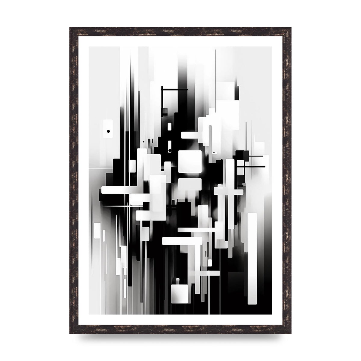 Expressive Oil Painting of Black and White Forest