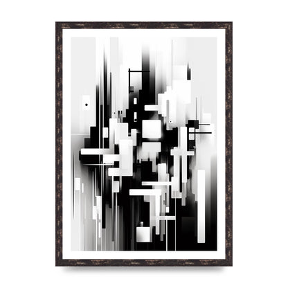 Expressive Oil Painting of Black and White Forest