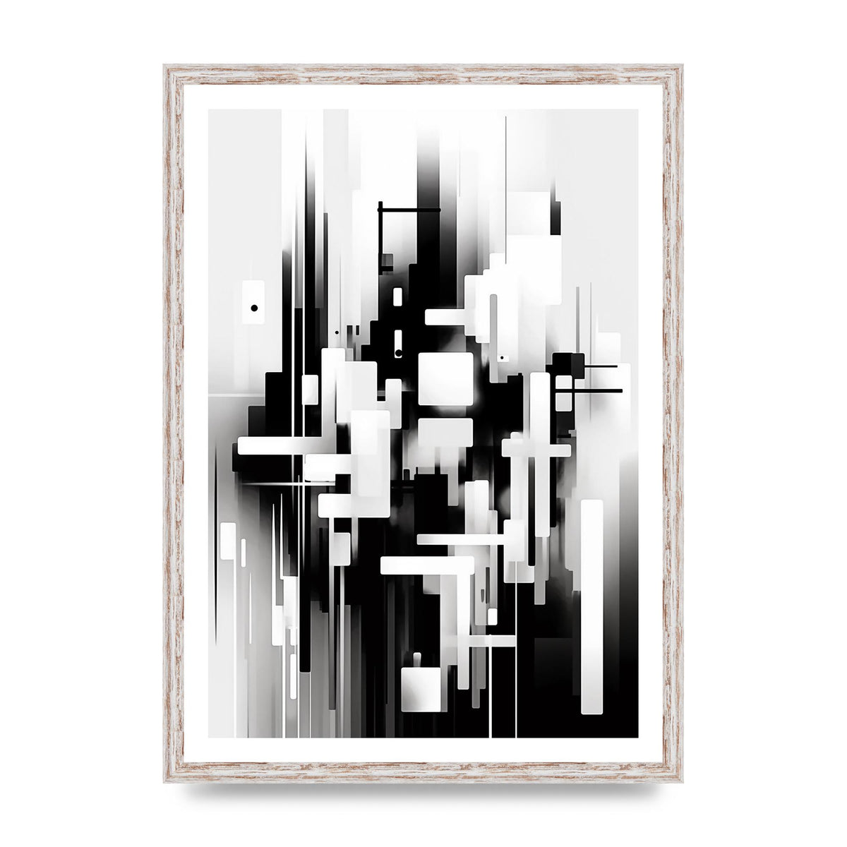 Expressive Oil Painting of Black and White Forest