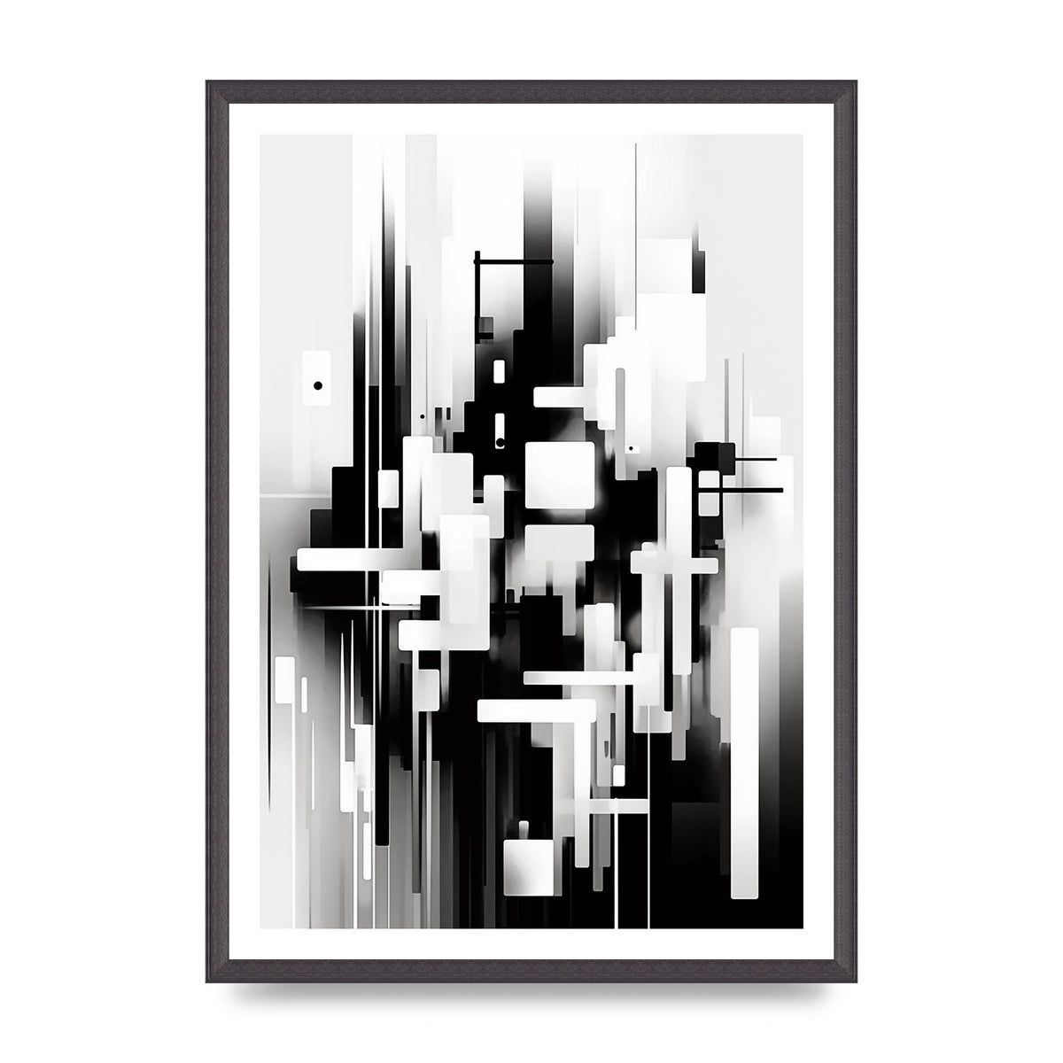 Expressive Oil Painting of Black and White Forest