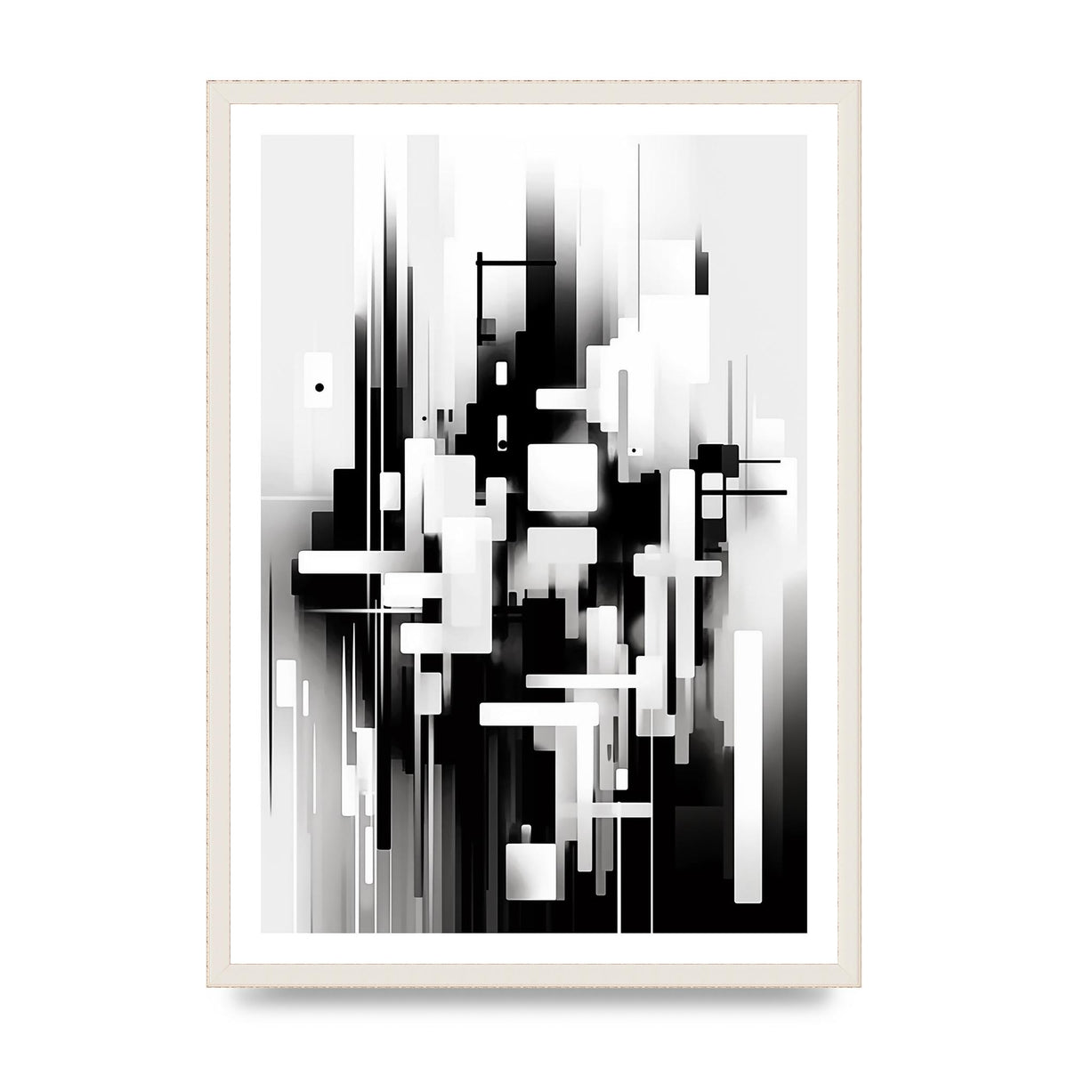 Expressive Oil Painting of Black and White Forest