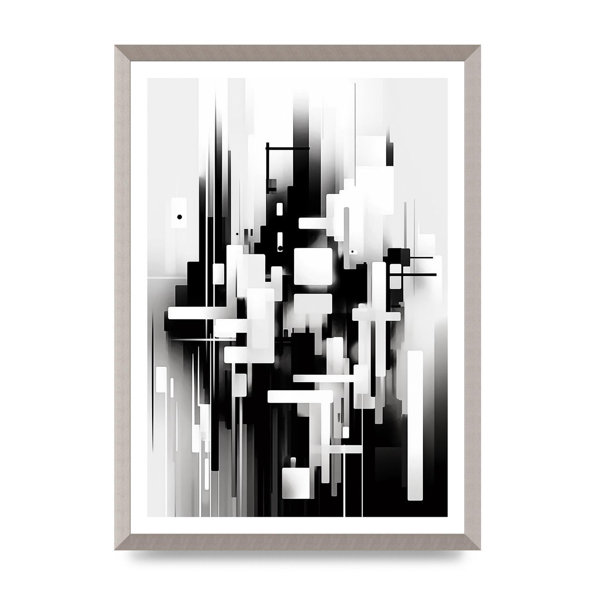 Expressive Oil Painting of Black and White Forest