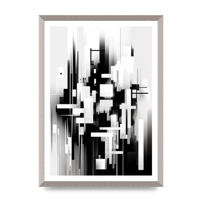 Expressive Oil Painting of Black and White Forest