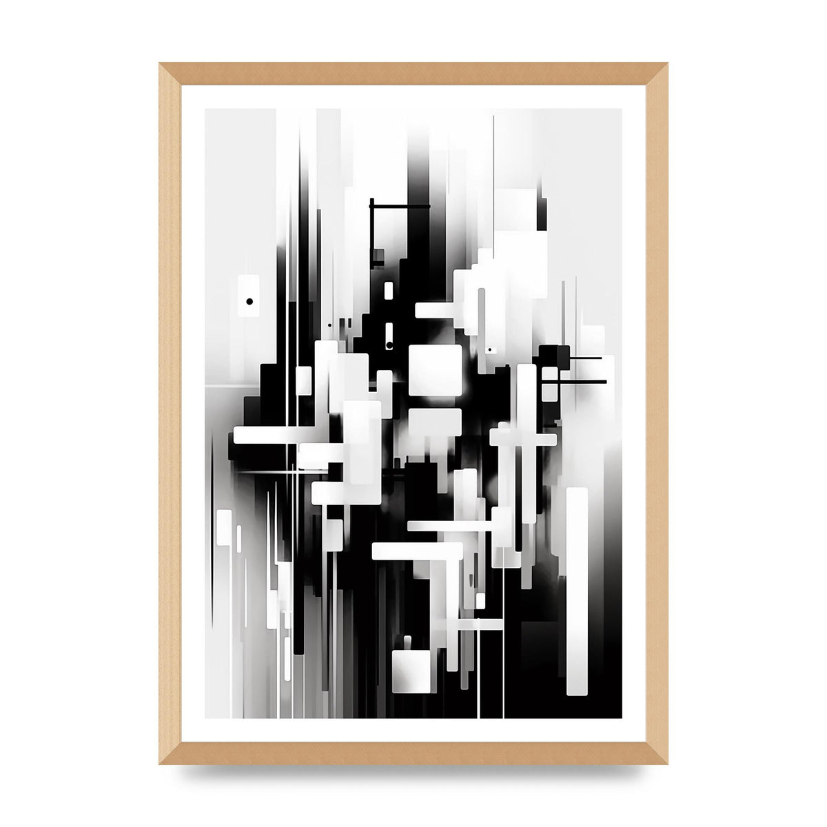 Expressive Oil Painting of Black and White Forest