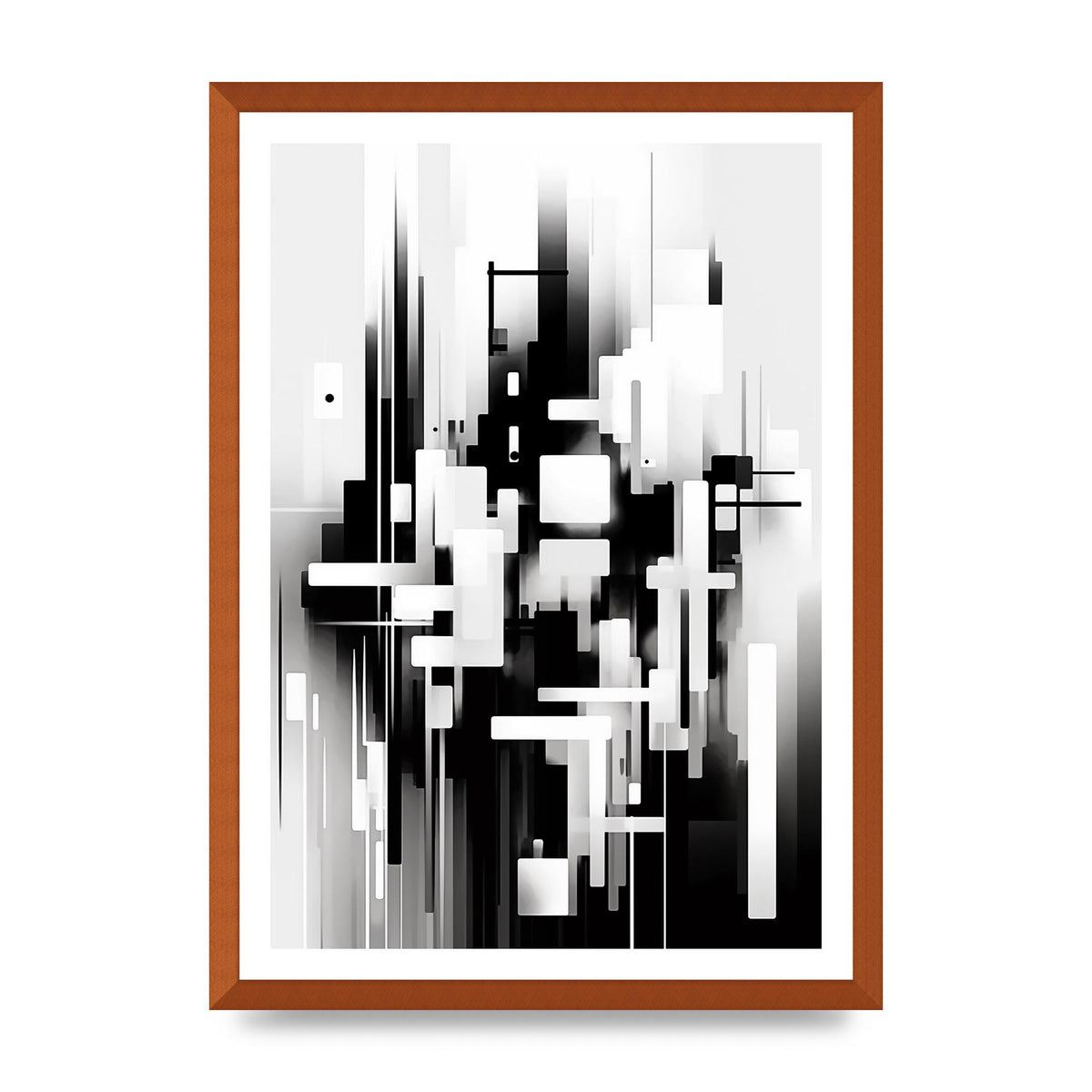 Expressive Oil Painting of Black and White Forest