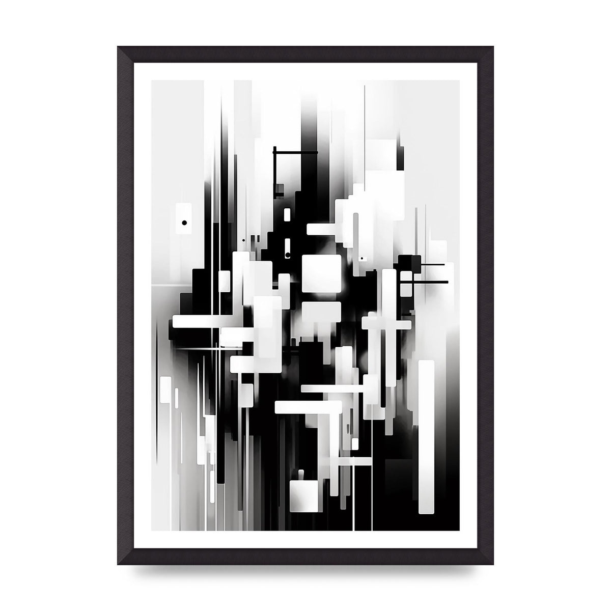 Expressive Oil Painting of Black and White Forest
