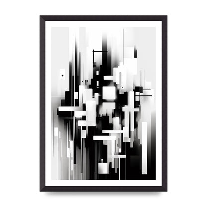 Expressive Oil Painting of Black and White Forest