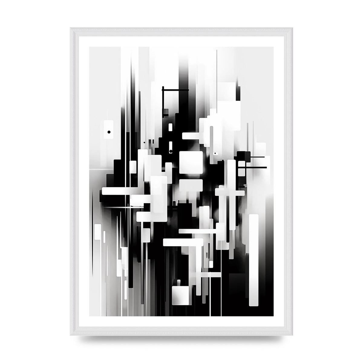 Expressive Oil Painting of Black and White Forest