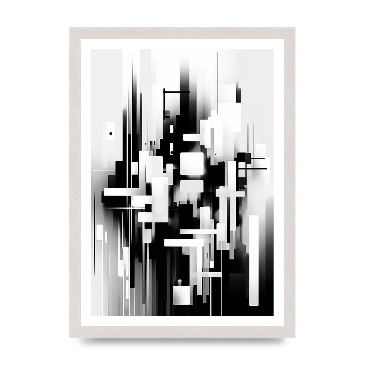 Expressive Oil Painting of Black and White Forest